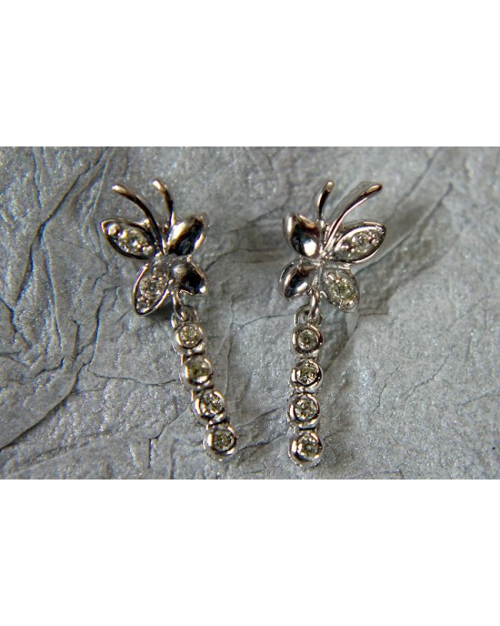 Butterfly Diamond Earring in White Gold