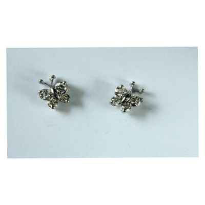 Diamond Butterfly Earring with Diamonds in White Gold