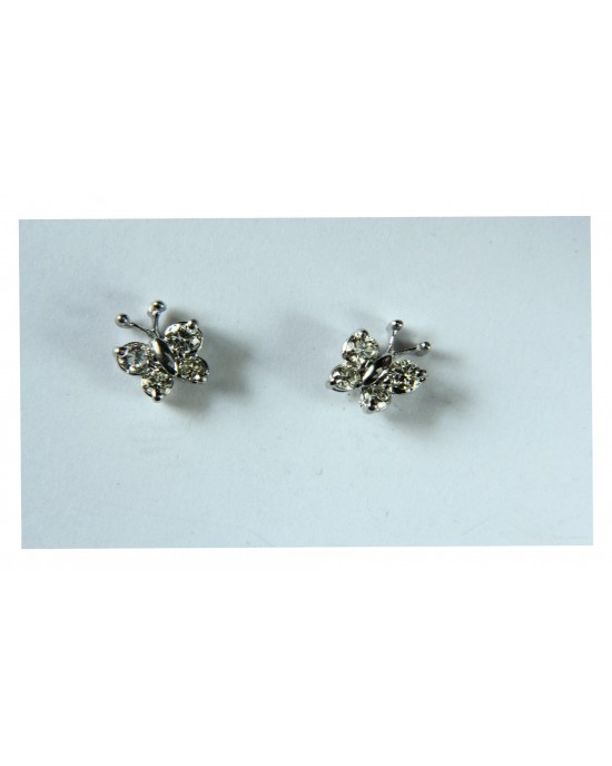 Diamond Butterfly Earring with Diamonds in White Gold