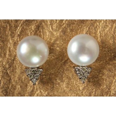 Pearl & Diamond Earring Studs