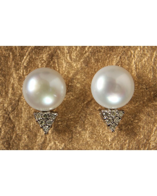 Pearl & Diamond Earring Studs