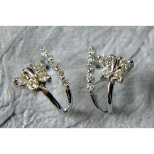 Diamond Butterflies Earing with Hoops