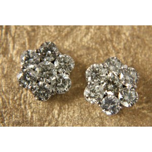 Diamond Conventional Cluster Earring