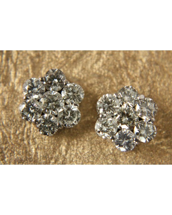 Diamond Conventional Cluster Earring