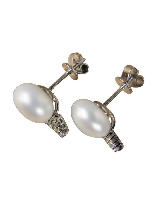 Pearl & Diamond Earring Studs