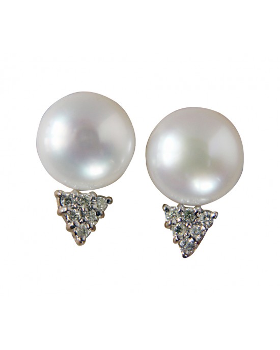 Pearl & Diamond Earring Studs