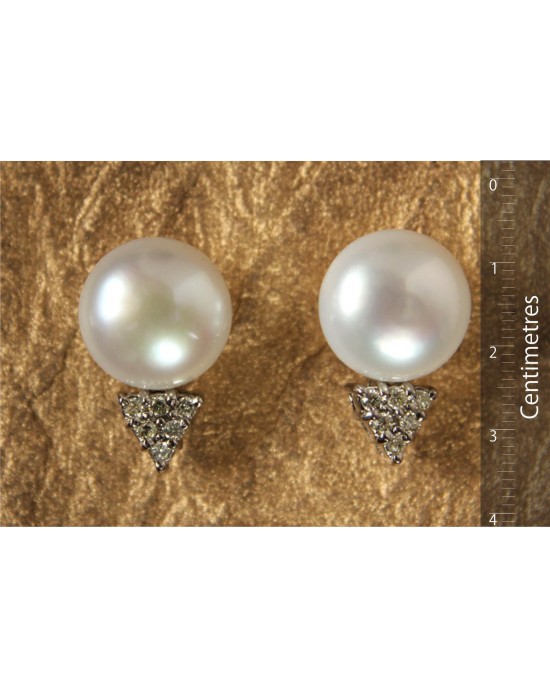 Pearl & Diamond Earring Studs