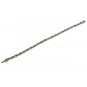 Tennis Bracelet with Aquamarine & diamonds