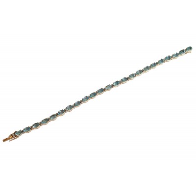 Tennis Bracelet with Aquamarine & diamonds