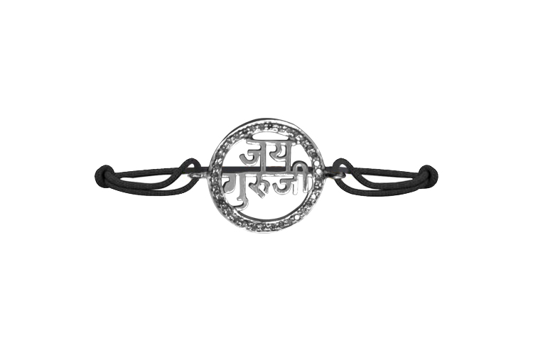 Jai Guru JI Diamond Bracelet in Silver