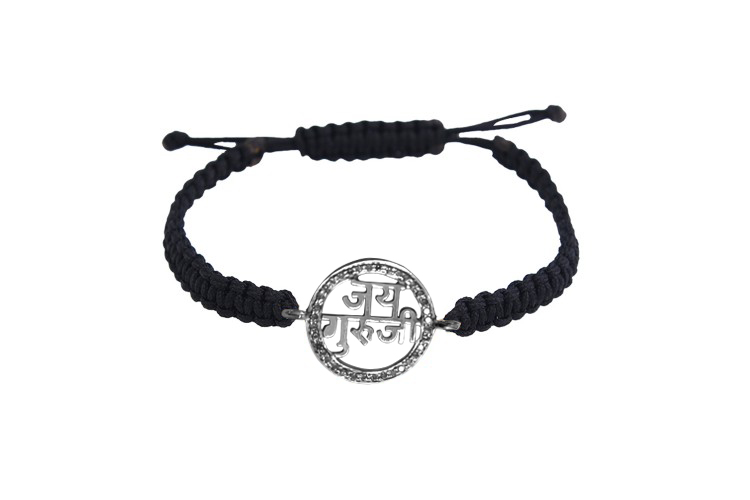 Jai Guru JI Diamond Bracelet in Silver