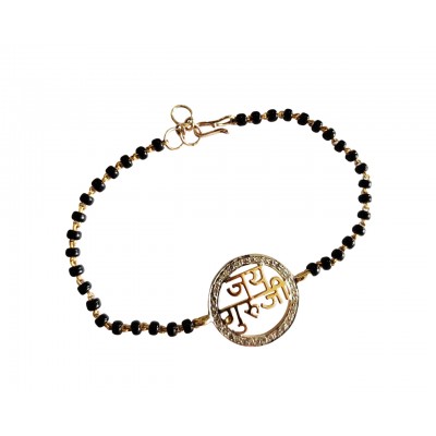 Jai Guru Ji Bracelet On Mangalsutra Chain with diamonds