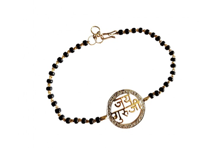 Jai Guru Ji Bracelet On Mangalsutra Chain with diamonds