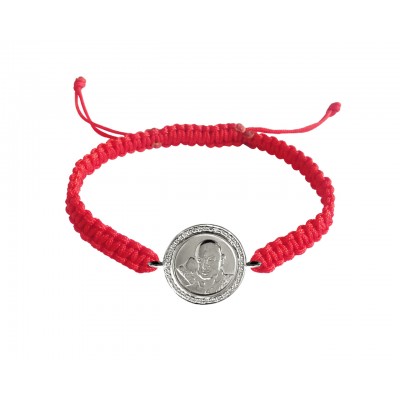 Auspicious Guruji Swaroop Bracelet in Silver with Diamonds