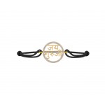 Jai Guru Ji bracelet with 21mm diameter charm set with diamonds in 14k Gold