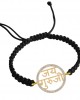 Jai Guru Ji bracelet with 21mm diameter charm set with diamonds in 14k Gold