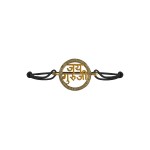 Jai Guru Ji Blessing Bracelet in Gold with Diamond Border
