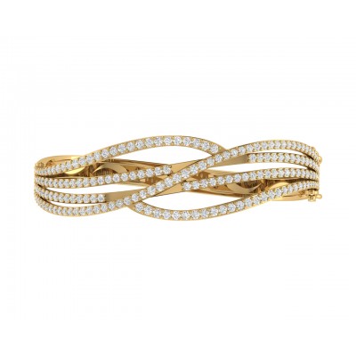 Gena Diamond Half Bangle in 18k gold