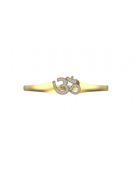 Porpitious Gold OM bangle with diamonds in 14k hallmarked gold