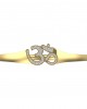 Porpitious Gold OM bangle with diamonds in 14k hallmarked gold