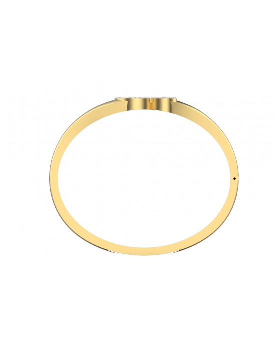 Porpitious Gold OM bangle with diamonds in 14k hallmarked gold