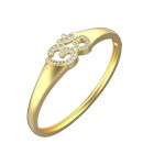 Propitious Gold OM bangle with diamonds in 14k hallmarked gold