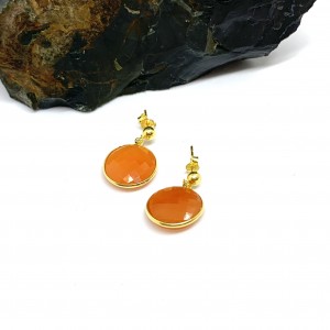 Delicate Cornelian earrings in silver