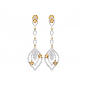 Ulrike Diamond dangle drop earrings in gold