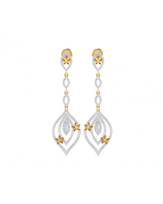 Ulrike Diamond dangle drop earrings in gold