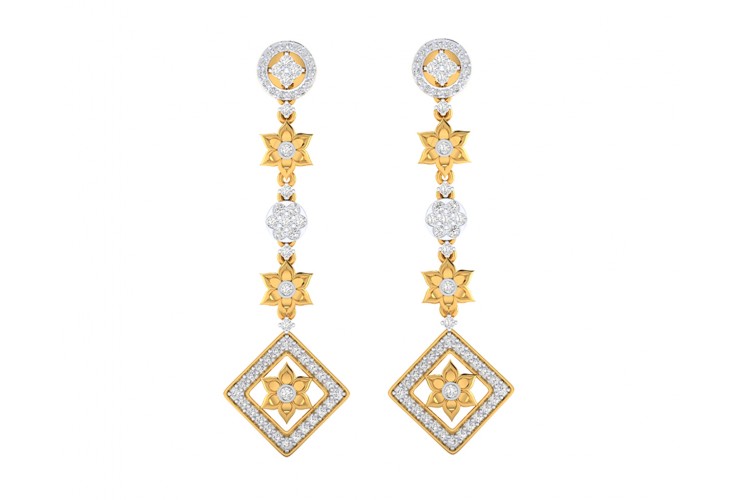 Talor Diamond Dangle drop earrings in Gold