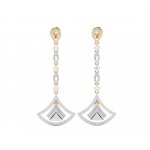 Rosa Long diamond dangle earrings in gold