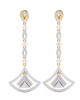 Rosa Long diamond dangle earrings in gold