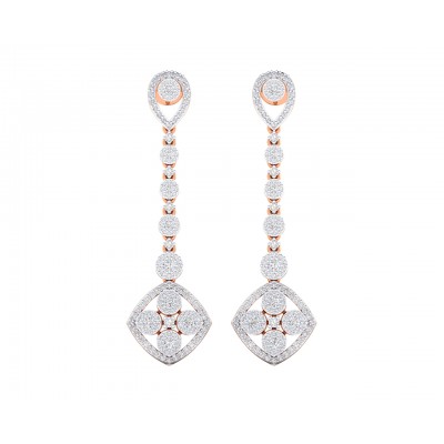 Valli diamond long earrings in gold