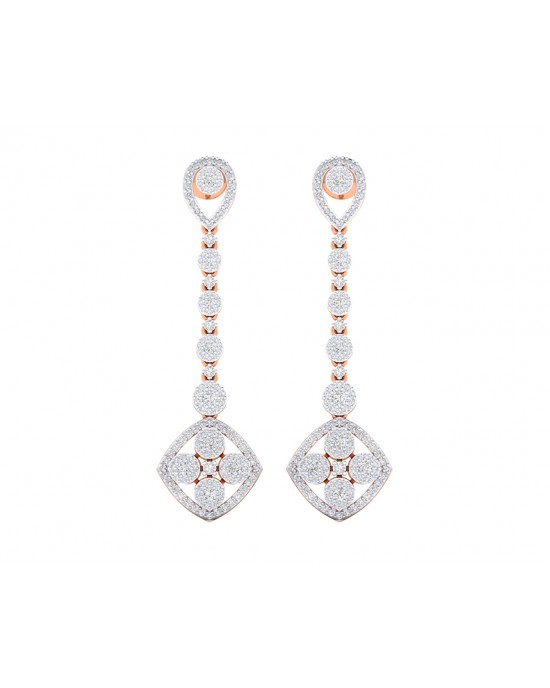 Valli diamond long earrings in gold