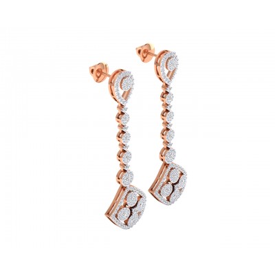 Valli diamond long earrings in gold