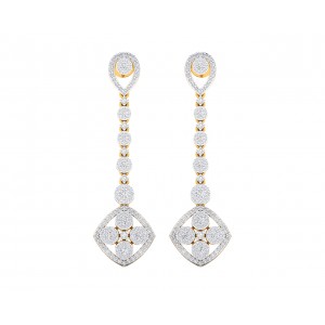 Valli diamond long earrings in gold