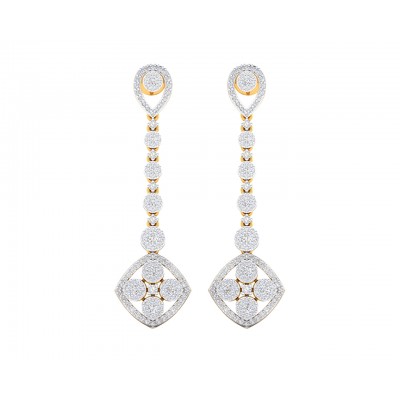 Valli diamond long earrings in gold