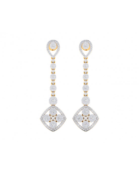 Valli diamond long earrings in gold