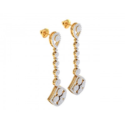 Valli diamond long earrings in gold