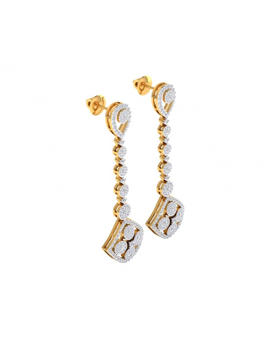 Valli diamond long earrings in gold