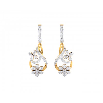 Wagma Diamond dangle drop earrings in gold