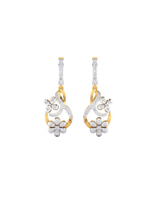 Wagma Diamond dangle drop earrings in gold