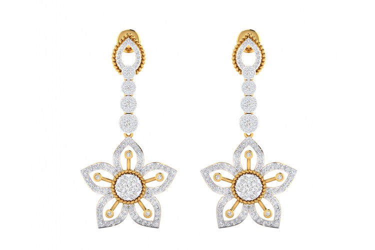 Florina Diamond Dangle drop earrings set in 18k gold