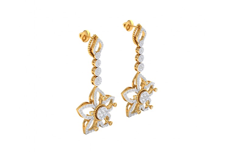 Florina Diamond Dangle drop earrings set in 18k gold