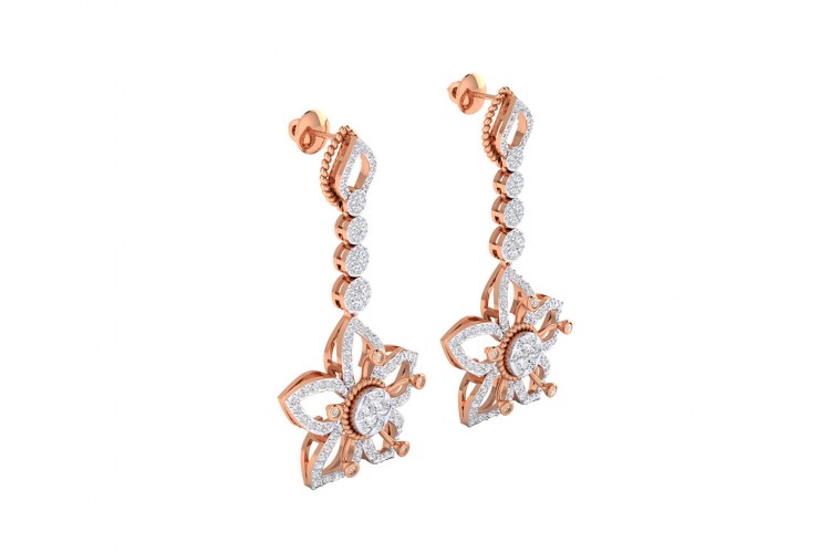 Florina Diamond Dangle drop earrings set in 18k gold