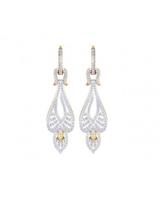 Rena Diamond Dangle drop earrings in Gold