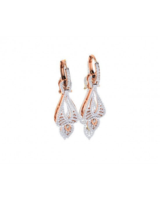 Rena Diamond Dangle drop earrings in Gold