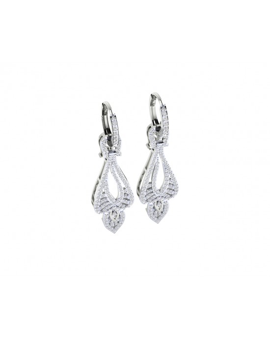 Rena Diamond Dangle drop earrings in Gold