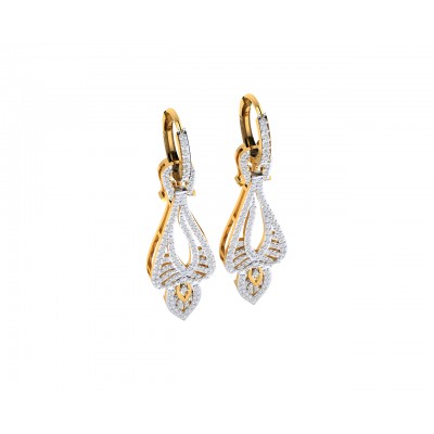 Rena Diamond Dangle drop earrings in Gold