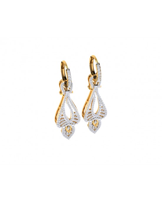 Rena Diamond Dangle drop earrings in Gold